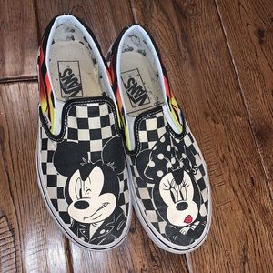 MICKEY AND MINNIE MOUSE SLIP ON VANS